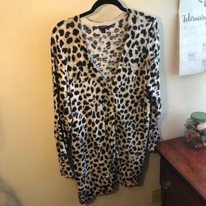 Leopard Print Long Cardigan